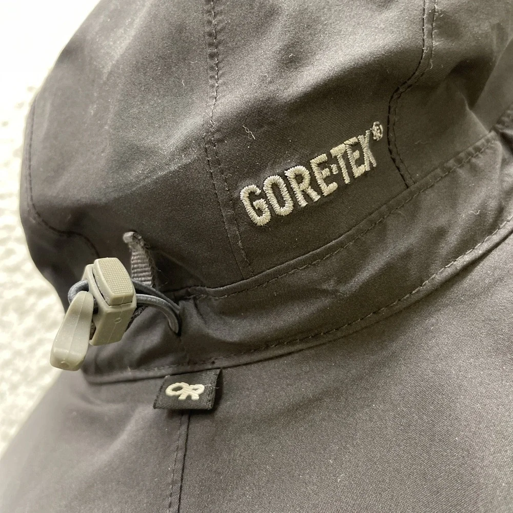 Outdoor Research Gore-Tex Bucket Hats Mens Size M Black  String Hiking‎ Fishing